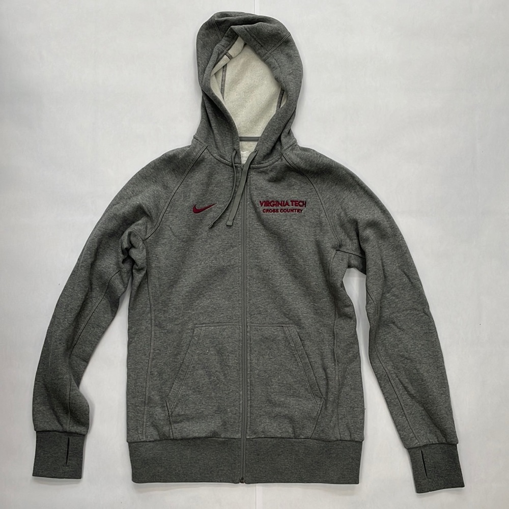New Nike Women’s Full-zip Fleece Virginia Tech Sweatshirt in grey